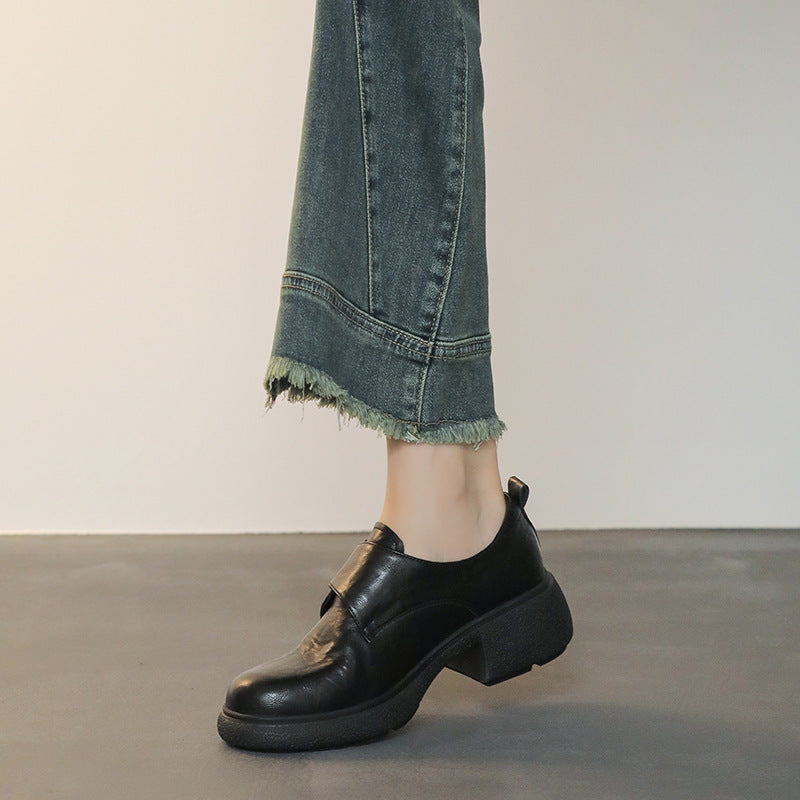 Damen Loafer mit breitem Klettverschluss und skulpturaler Plateau‑Blocksohle Nord Taschen