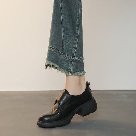 Damen Loafer mit breitem Klettverschluss und skulpturaler Plateau‑Blocksohle Nord Taschen