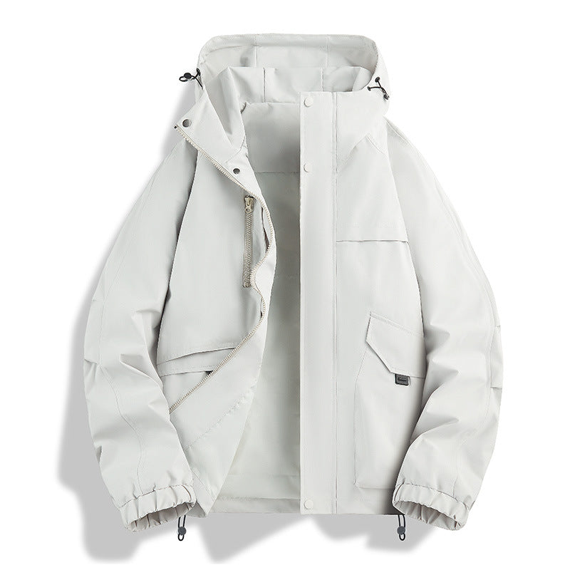 Unisex Leichte zweifarbige Wind- und Regenjacke mit Kapuze, Kordelzug und Reißverschlusstaschen Nord Taschen