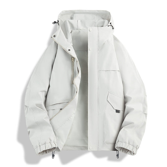 Unisex Leichte zweifarbige Wind- und Regenjacke mit Kapuze, Kordelzug und Reißverschlusstaschen Nord Taschen
