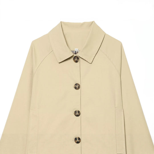 Damen Cropped Übergangsjacke mit Raglanärmeln und Hornknopfleiste Nord Taschen