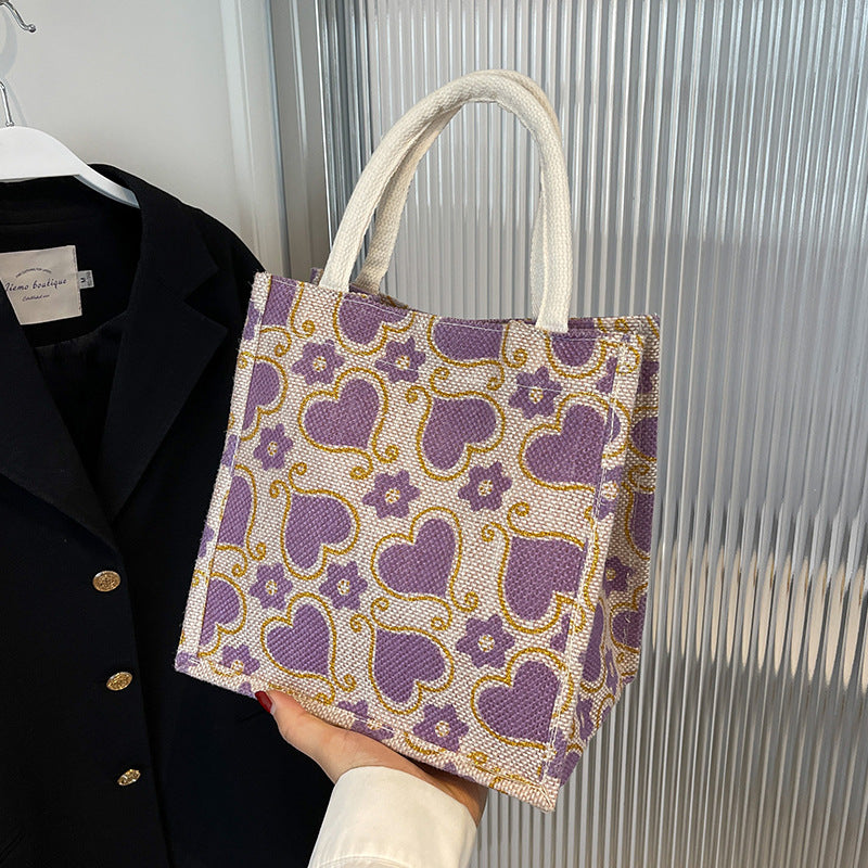 Damen Tragetasche mit floralem Herzdesign und stabilen Griffen Nord Taschen