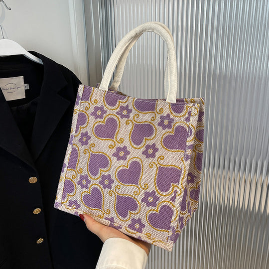 Damen Tragetasche mit floralem Herzdesign und stabilen Griffen Nord Taschen