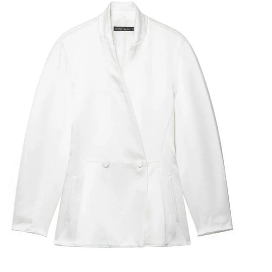 Damen Taillierte Blazerjacke mit asymmetrischer Knopfleiste und Rundhalsausschnitt Nord Taschen