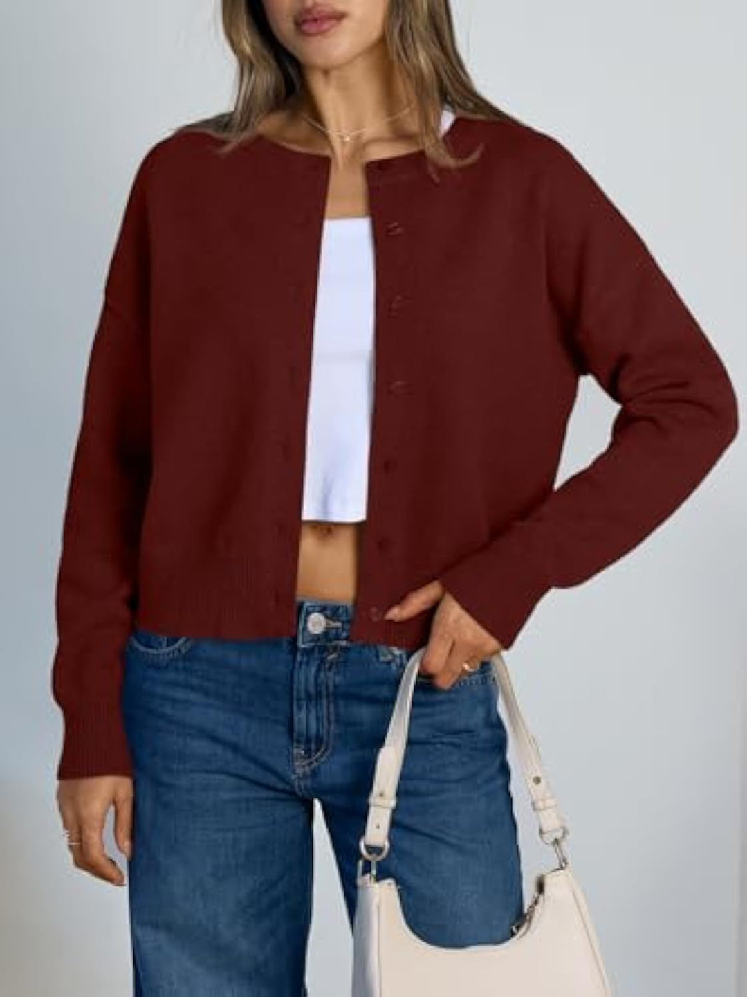 Damen Lockere Strickjacke Nord Taschen