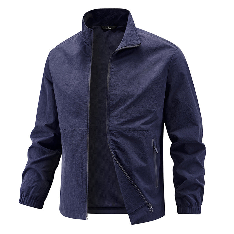 Herren Leichte technische Übergangsjacke mit Stehkragen atmungsaktivem Mesh-Futter und wasserabweisenden Reißverschlusstaschen Nord Taschen