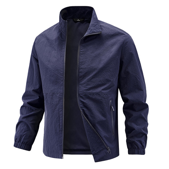 Herren Leichte technische Übergangsjacke mit Stehkragen atmungsaktivem Mesh-Futter und wasserabweisenden Reißverschlusstaschen Nord Taschen