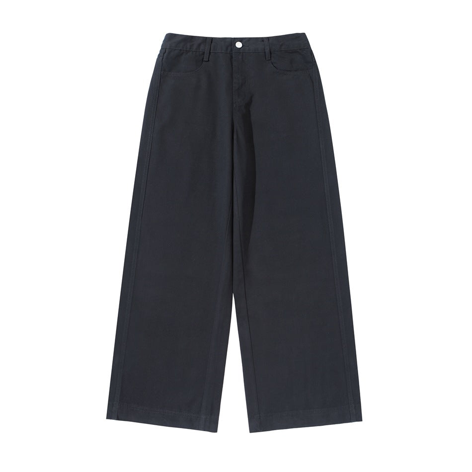 Damen Hochtaillierte Culotte-Hose aus Baumwoll-Twill mit weitem Bein Nord Taschen