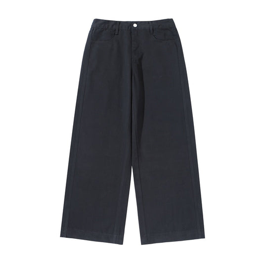 Damen Hochtaillierte Culotte-Hose aus Baumwoll-Twill mit weitem Bein Nord Taschen