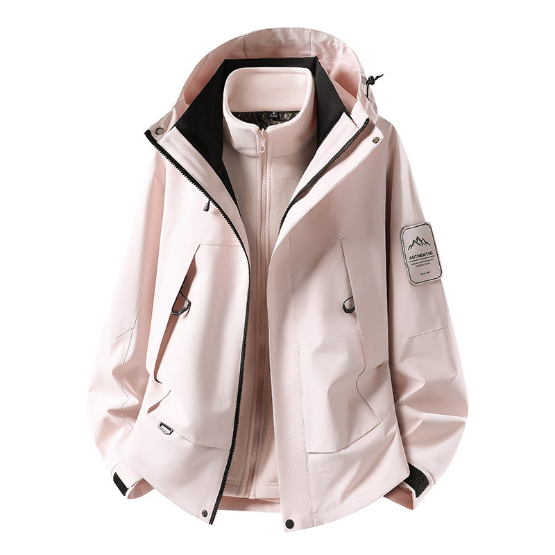 Unisex wasserfeste zweilagige Softshell-Regenjacke mit herausnehmbarem Fleecefutter und Kapuze Nord Taschen