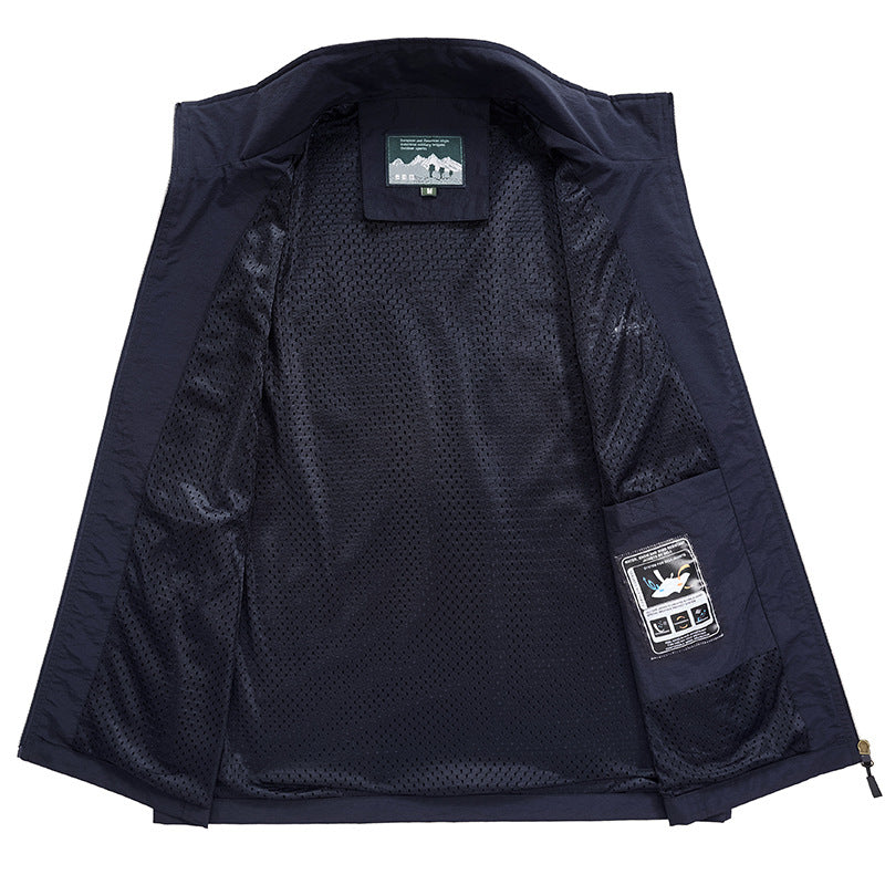 Herren Leichte atmungsaktive Outdoor-Utility-Weste mit Stehkragen, Reißverschlusstaschen und Mesh-Innenfutter Nord Taschen