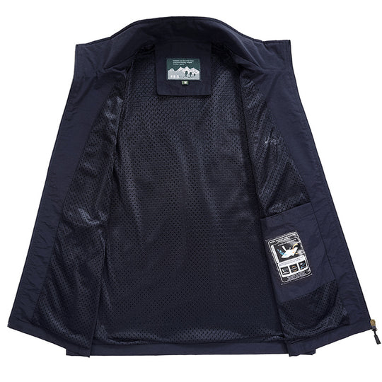 Herren Leichte atmungsaktive Outdoor-Utility-Weste mit Stehkragen, Reißverschlusstaschen und Mesh-Innenfutter Nord Taschen