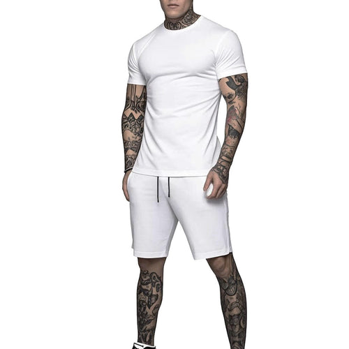 Herren Sportliches Kurzarm- und Shorts-Set mit kontrastierenden Details