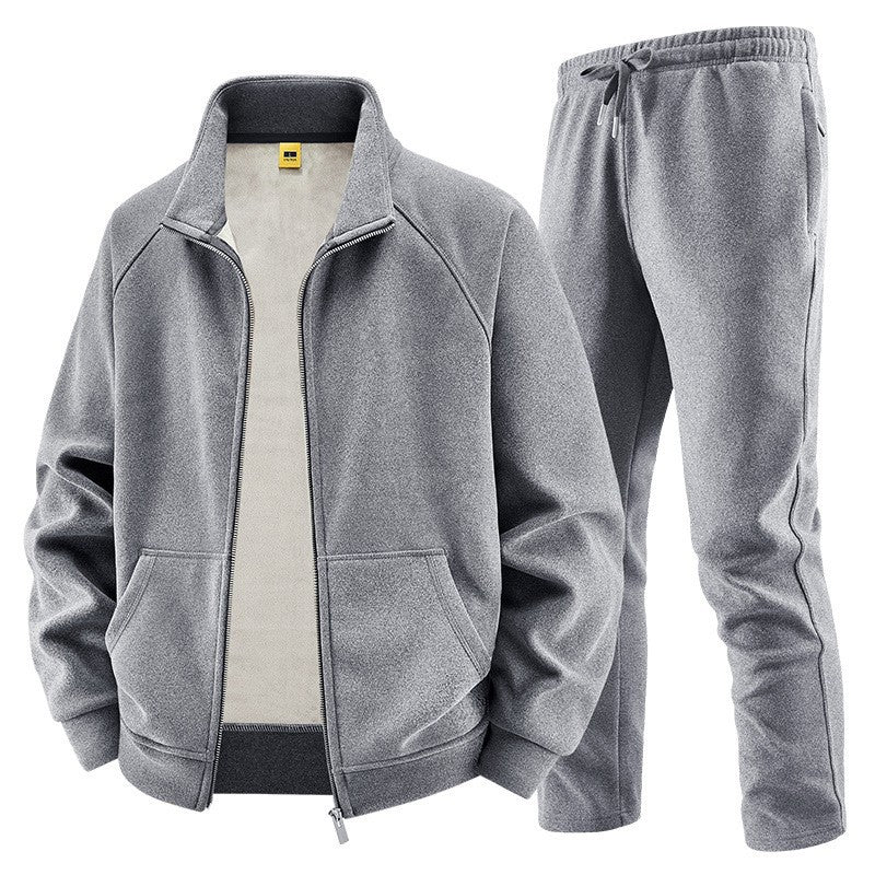 Herren Fleece-Trainingsset mit Stehkragen und Elastikbund Nord Taschen