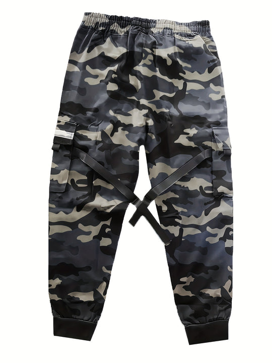 Herren Utility‑Cargo‑Jogginghose mit elastischem Bund, verstellbaren Beinriemen & Multifachtaschen Nord Taschen
