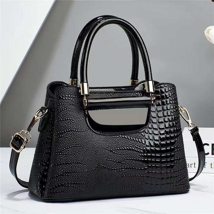 Damen Handtasche mit eleganter Krokodilprägung und abnehmbarem Schultergurt Nord Taschen