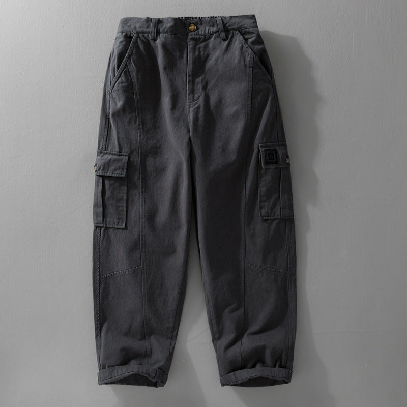 Herren Utility-Cargo-Hose aus Baumwoll-Twill mit aufgesetzten Beintaschen und relaxed Tapered Fit Nord Taschen