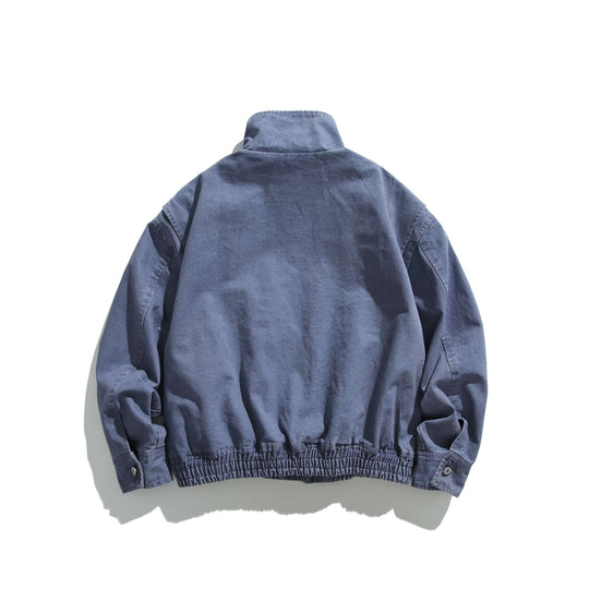 Unisex Kurzblouson im Vintage-Canvas mit hohem Stehkragen und Utility‑Taschen Nord Taschen