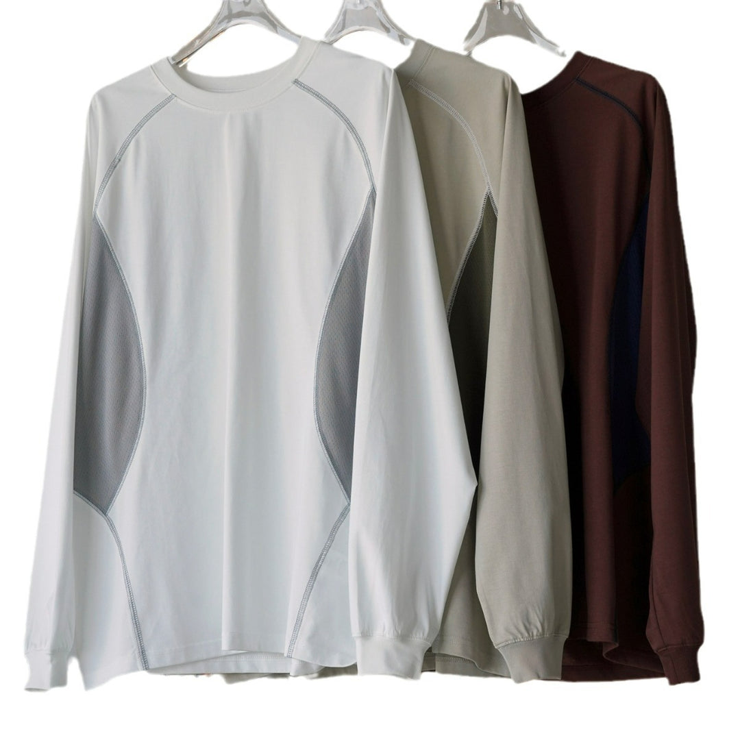 Damen Oversized Sweatshirt mit Raglan-Nähten und Kontrast-Mesh-Einsätzen Nord Taschen