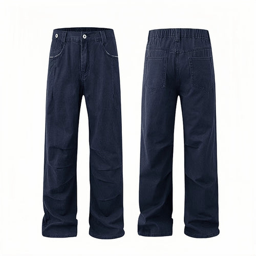 Damen Weitgeschnittene Denim-Hose mit elastischem Bund Nord Taschen