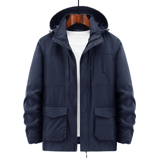 Herren Leichte Utility-Jacke mit Kapuze Nord Taschen