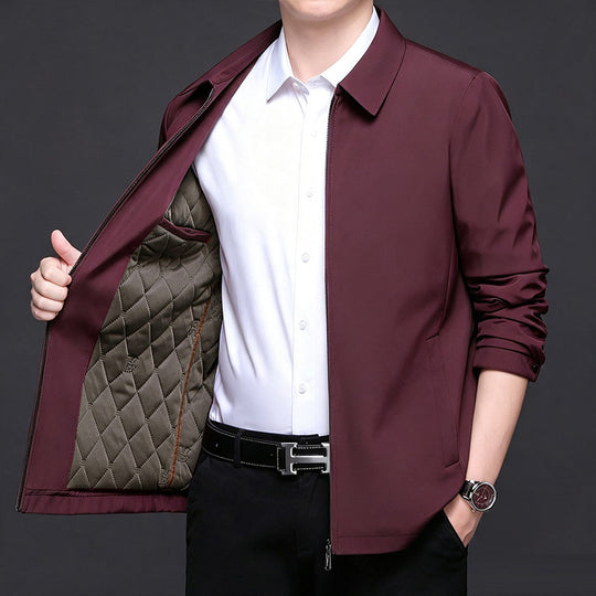 Herren leichte gesteppte Übergangsjacke mit innenliegendem Quiltfutter und klassischem Kragen Nord Taschen