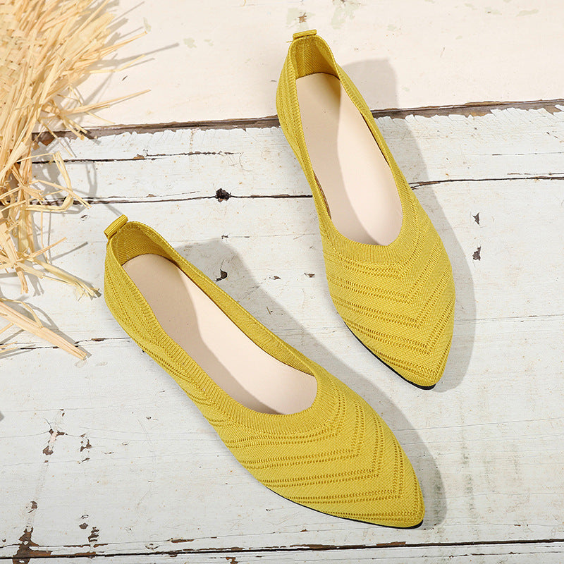Damen elegante Ballerinas aus atmungsaktivem Strickmaterial - Arvani