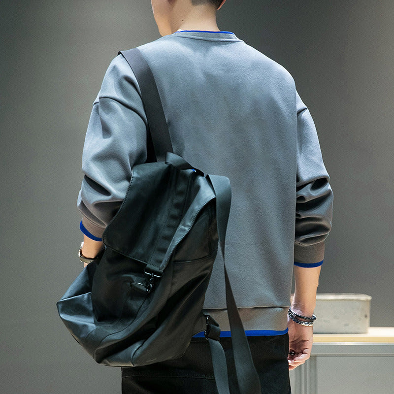 Herren Relaxed-Sweatshirt mit kontrastpaspelierten Bündchen und Clean-Rundhals Nord Taschen