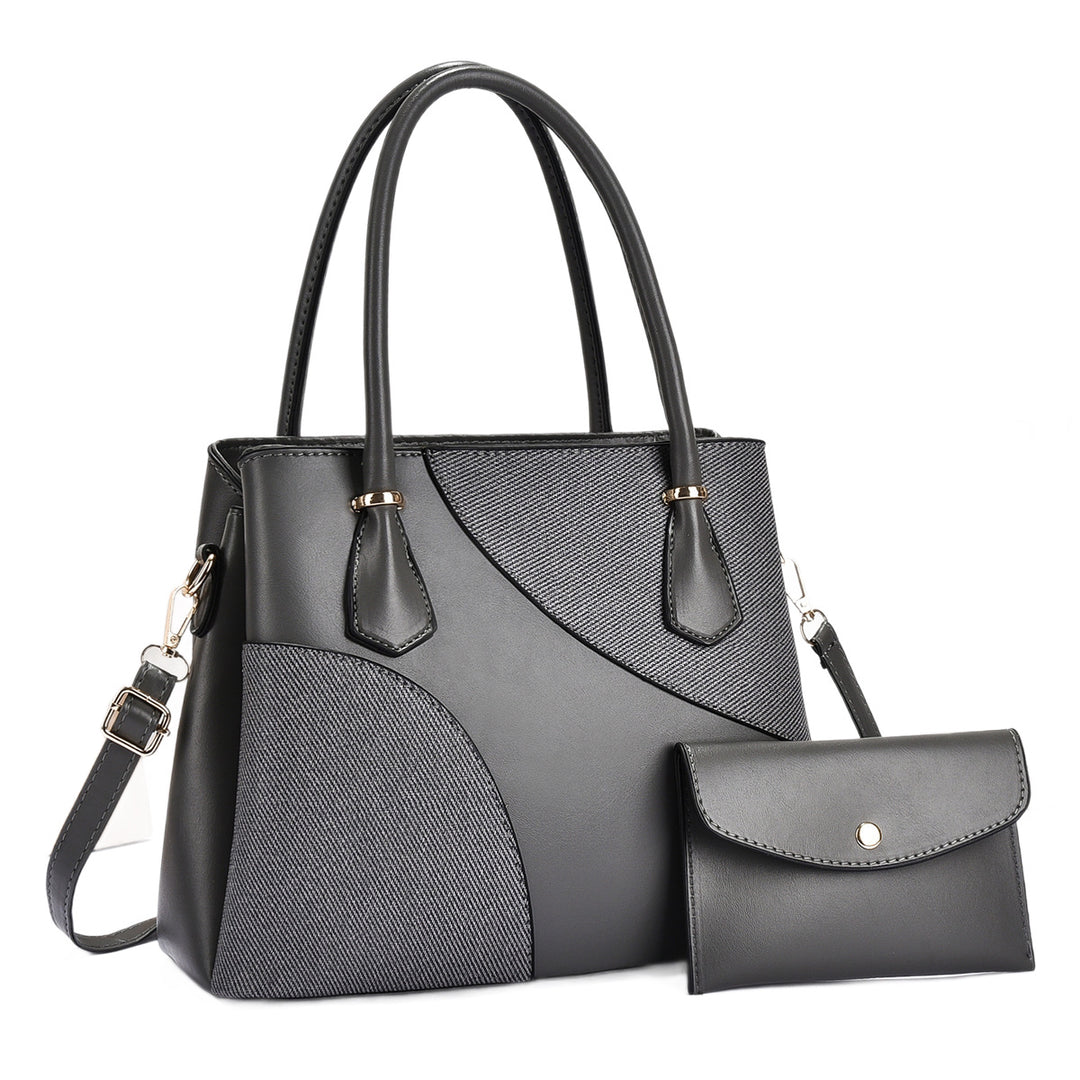 Damen elegante Handtasche mit geometrischem Design und abnehmbarer Clutch Nord Taschen