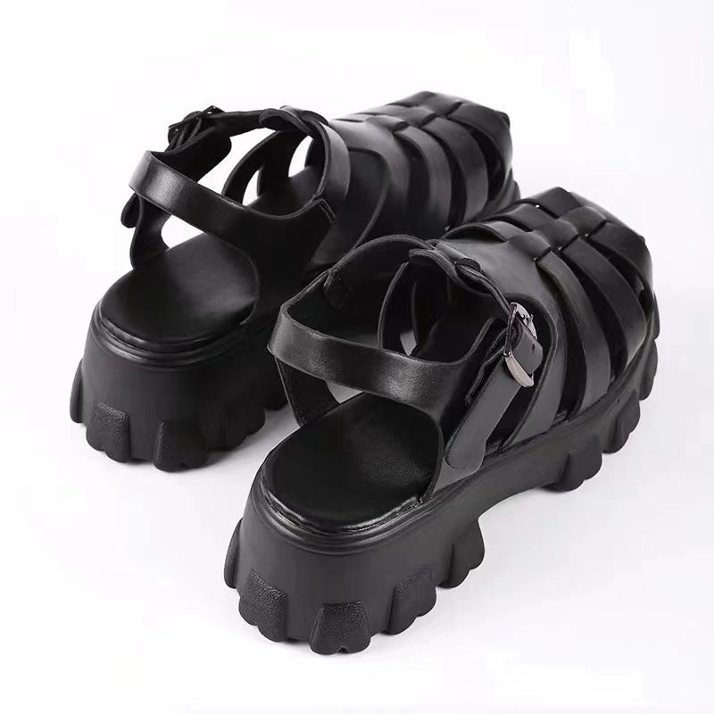 Damen stylische Plateau-Sandalen mit verstellbaren Riemen