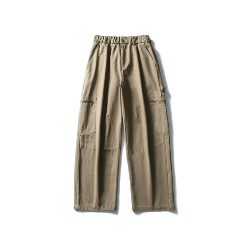 Damen Utility-Cargo-Hose mit weitem Bein, hohem elastischem Bund und Reißverschlusstaschen Nord Taschen