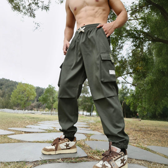 Herren Multifunktionale Cargo-Joggerhose mit elastischem Tunnelzugbund, verschließbaren Beintaschen und verstärkten Knieeinsätzen Nord Taschen