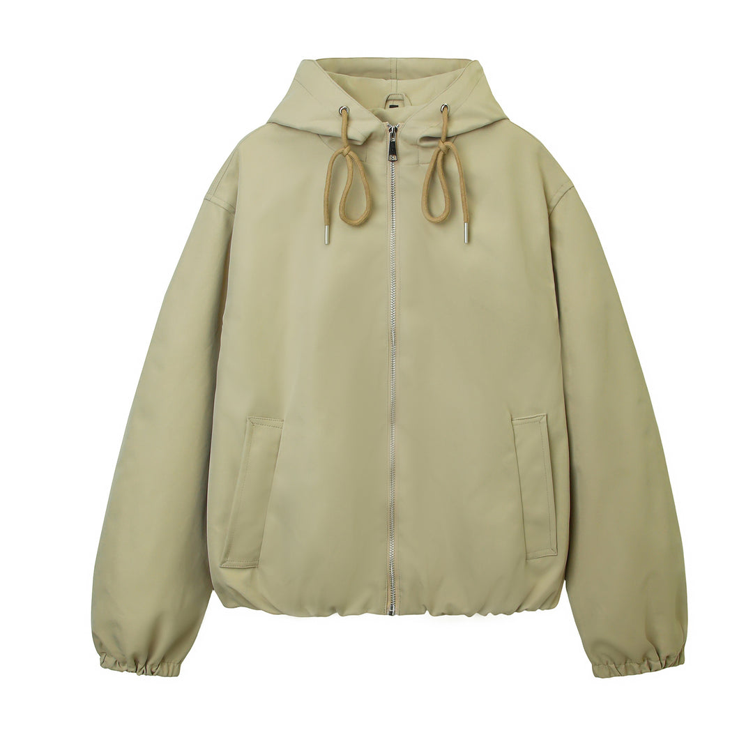 Damen Kapuzen-Bomberjacke mit gerafftem Saum und Eingrifftaschen Nord Taschen