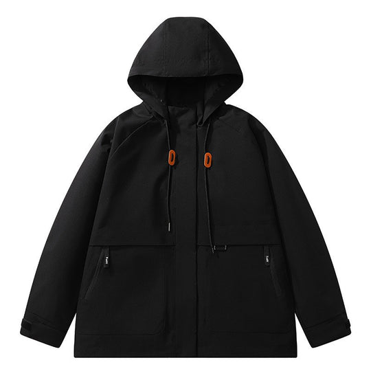 Herren Minimalistische Funktions-Kapuzenjacke mit verdeckten Reißverschlusstaschen & Kordelzug Nord Taschen