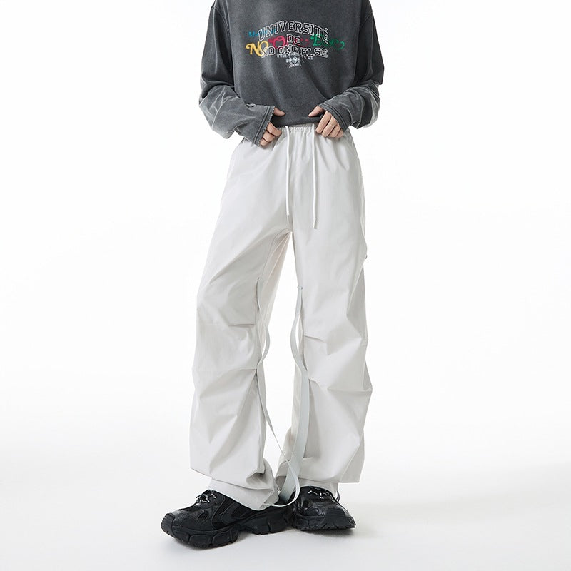 Damen Weite Tech-Cargo-Hose mit Tunnelzugbund, Beinriemen und wasserabweisender Nylon‑Optik Nord Taschen
