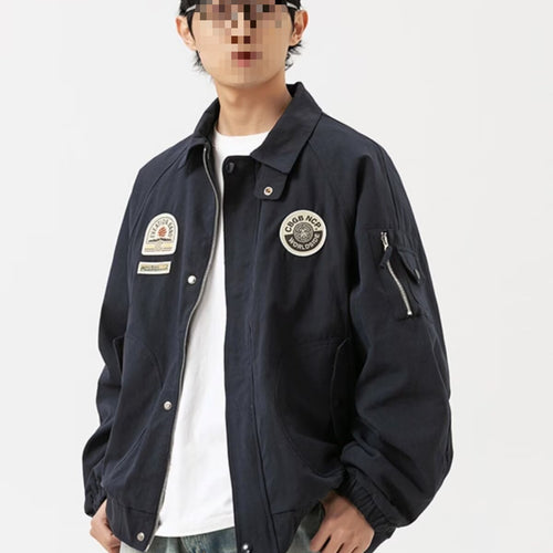 Herren Overshirt-Bomberjacke im Military-Look mit Emblem‑Patches, Ärmeltasche & geripptem Saum Nord Taschen