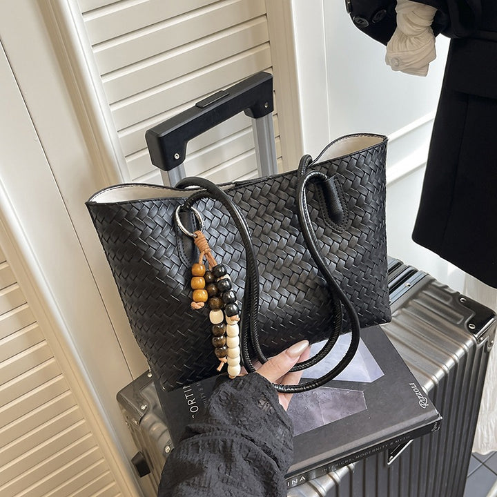 Damen geflochtene Ledertasche mit zusätzlichen Anhängern Nord Taschen