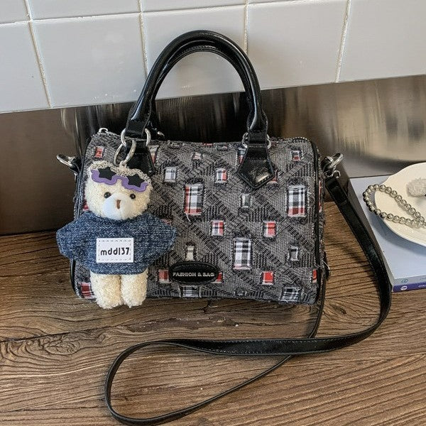 Damen modische Handtasche mit abnehmbarem Tieranhänger Nord Taschen
