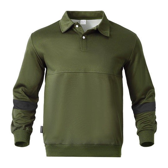 Herren Relaxed Polo-Sweatshirt mit Druckknopf-Blende und Kontrastarmdetails Nord Taschen