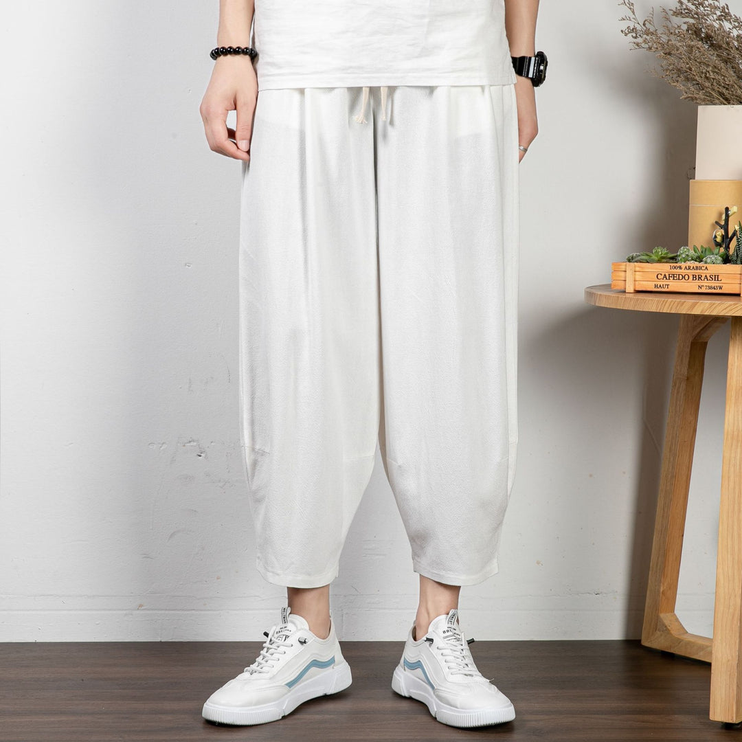 Herren Lässige Palazzo-Hose mit Kordelzug und konischem Knöchelabschluss Nord Taschen