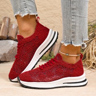 Damen  gestrickte Slip-On Plateau-Sneaker mit atmungsaktivem Obermaterial und gepolstertem Komfortfußbett Nord Taschen