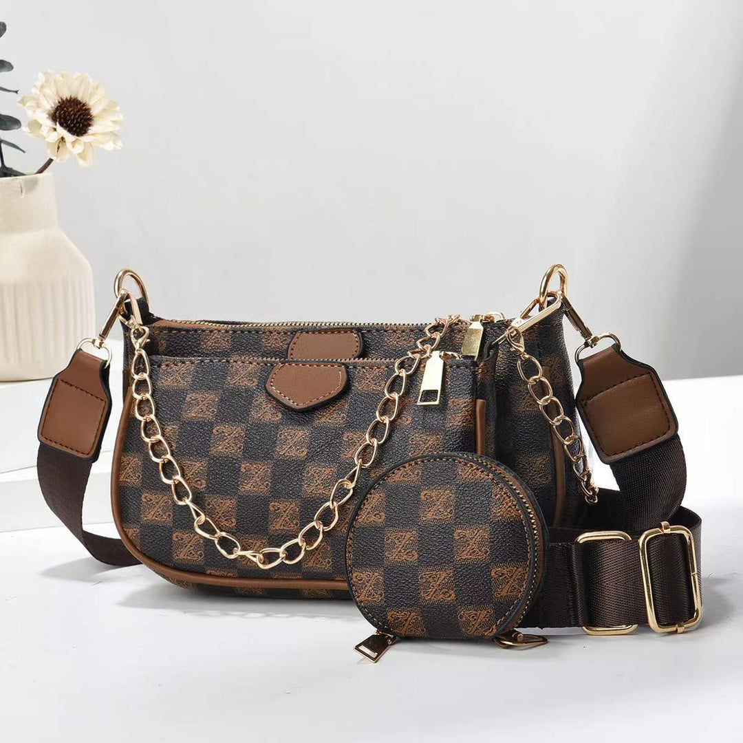 Damen Handtasche mit modischem Kettenverschluss und abnehmbarer Schmucktasche Nord Taschen