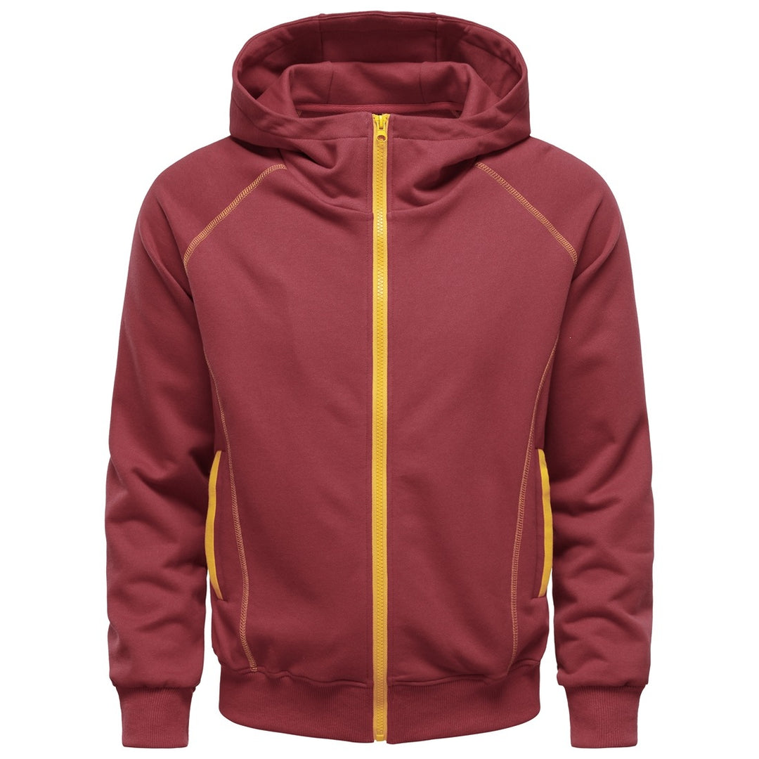 Herren Kapuzen-Zipjacke im sportlichen Raglanstil mit Kontrastnähten und gerippten Bündchen Nord Taschen