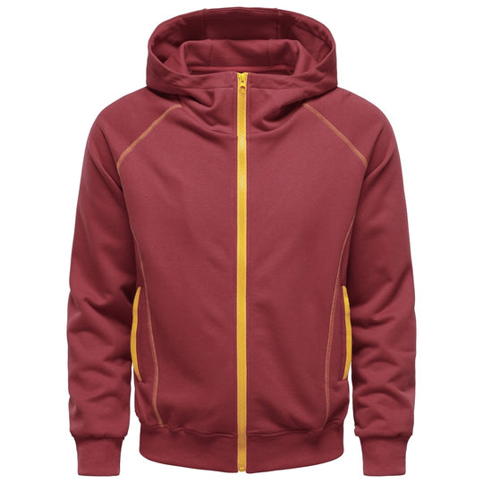 Herren Kapuzen-Zipjacke im sportlichen Raglanstil mit Kontrastnähten und gerippten Bündchen Nord Taschen