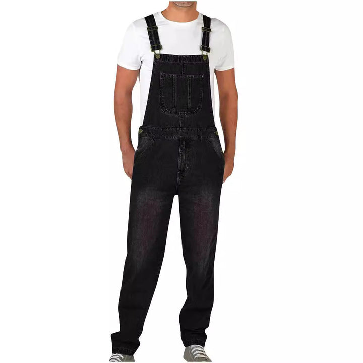 Herren Jeans Latzhose robust mit verstellbaren Trägern