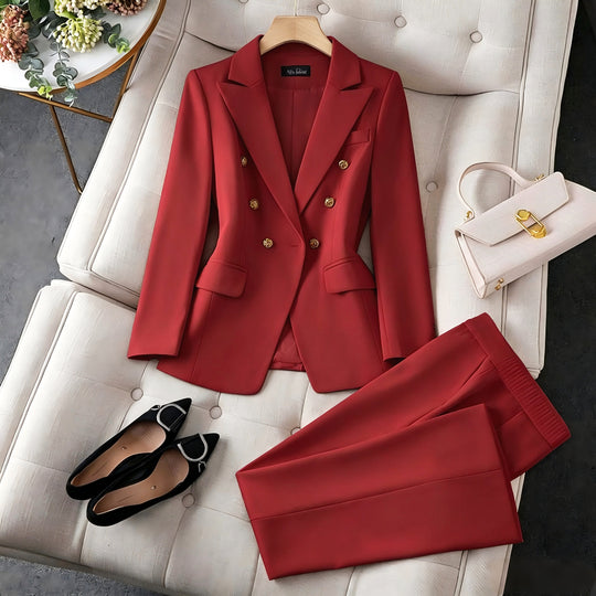 Damen Modischer Doppelreiher Blazer mit eleganten Details Nord Taschen