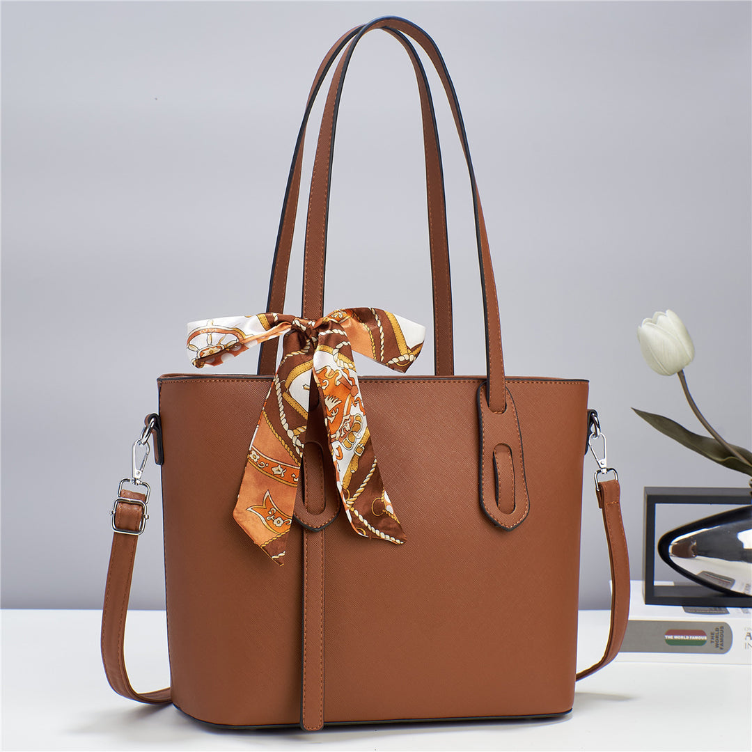 Damen elegant strukturierte Handtasche mit modischem Schal Nord Taschen