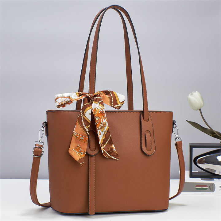 Damen elegant strukturierte Handtasche mit modischem Schal Nord Taschen