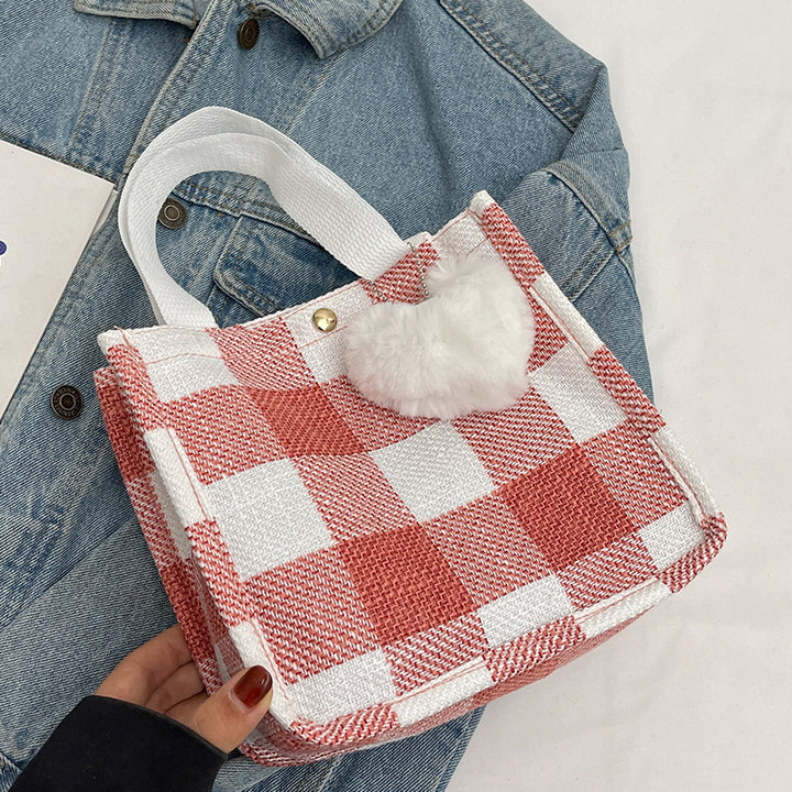 Damen modische Baumwolltasche im trendigen Karo-Design Nord Taschen