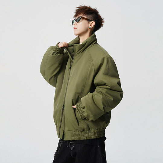 Herren Oversized Windjacke mit Stehkragen und elastischen Bündchen Nord Taschen